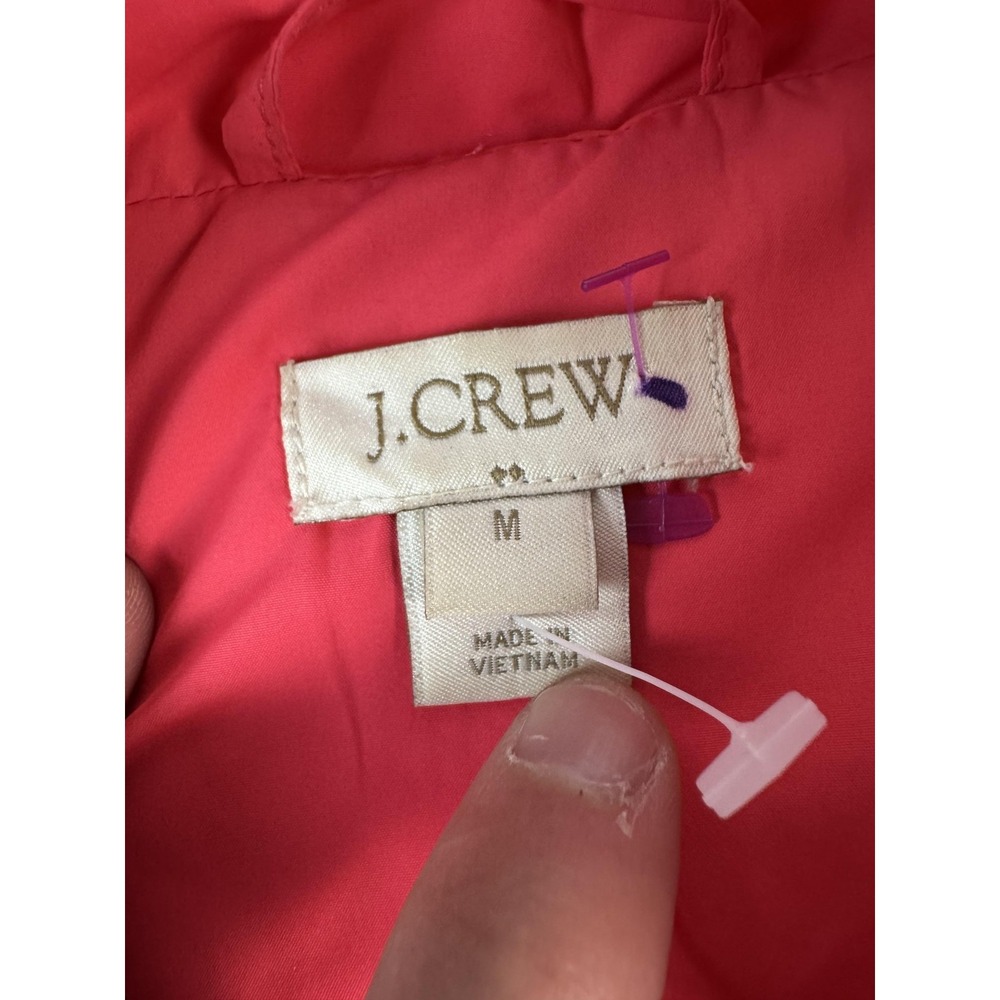 J.Crew Vest Womens Medium Hot Pink Quilted Down Puffer Diamond Quilt Zip Pockets - Picture 2 of 7